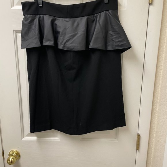 Paniz Black Skirt w/ Black Leather peplum - Picture 2 of 2